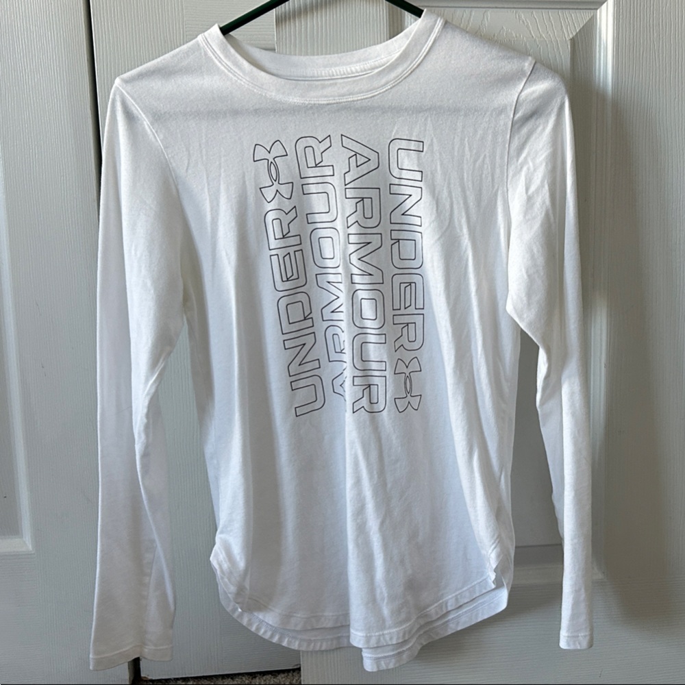 Under Armour White Graphic Long Sleeve Tee